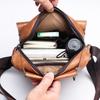 New men's shoulder bag business casual vertical messenger bag PU soft leather handbag small square bag travel backpack
