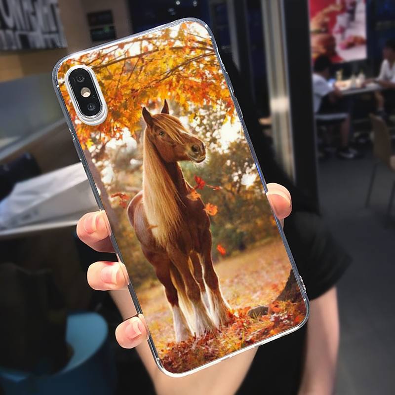 Run Horse Animal Phone Case Transparent Soft For Iphone 5 5s 5c Se 6 6s 7 8 11 12 Plus Mini X Xs Xr Pro Max