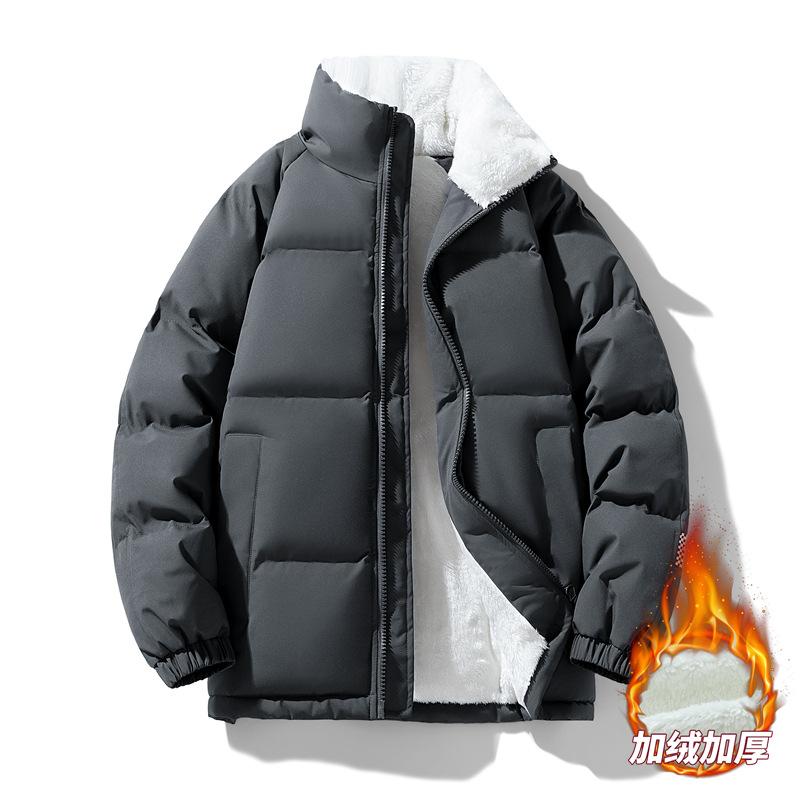 Couple Jackets, Men's and Women's High-end Lambswool Stand-up Collar Cotton Clothes, Niche Style Couple Clothing Trendy Padded Clothes