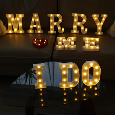 Wedding Decorative Name Letters Alphabet Letter LED Lights Luminous Number Lamp Night Light Party Baby Bedroom Decoration Home