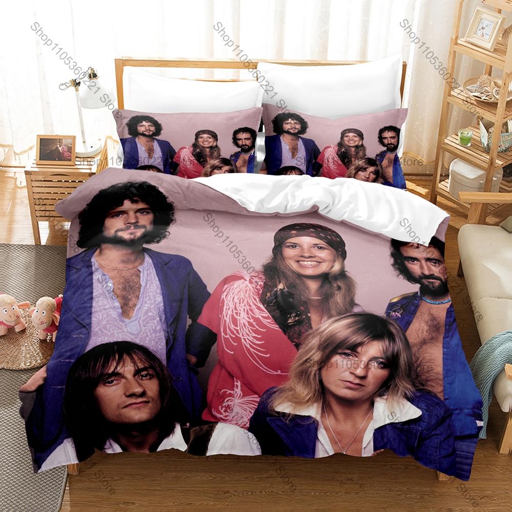 Fleetwood Mac Rumours Винтажная Обложка Альбома Ретро 70-х Рок HD Печать Комплект Постельного Белья Пододеяльник + 2 Наволочки Новый Декор Музыкальной Комнаты