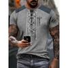 Summer Casual Men's T-Shirt 3d Printed Henry Shirts English Letter Pattern Tees Tops Vintage Round Neck T-Shirt Men's Clothing