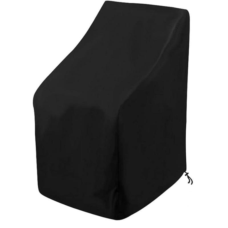 1pc Outdoor Stacked Chair Protector All Weather Patio Furniture Cover With Adjustable Closure
