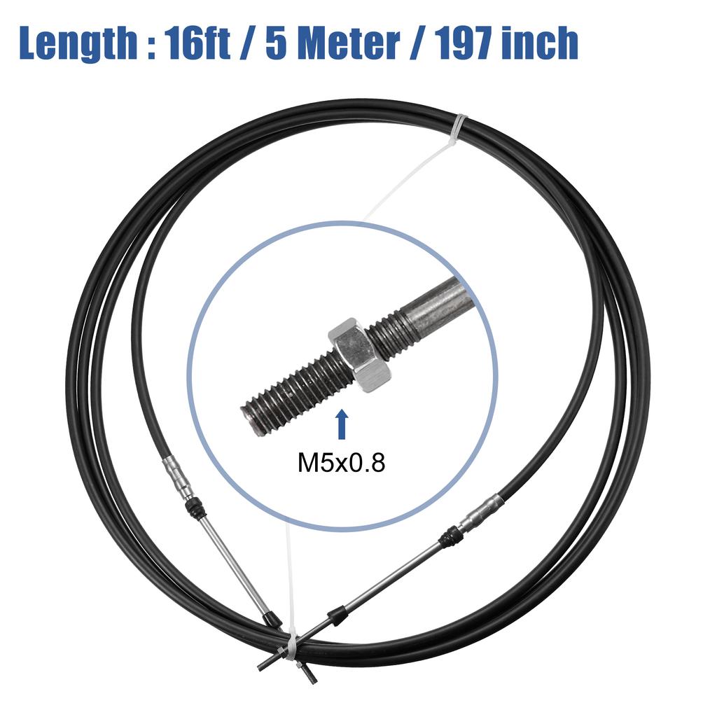 Motoforti 1/2pcs 10ft 13ft 16ft 20ft 24ft Marine Throttle Cable 3300/33C Throttle Shift Remote Control Cable 3M-6M for Yamaha