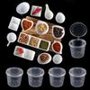 100Pcs Clear Food Small Sauce Containers Juice Package Box&Lid Portable Disposable Plastic Cups Fruit Transparent  Dispenser
