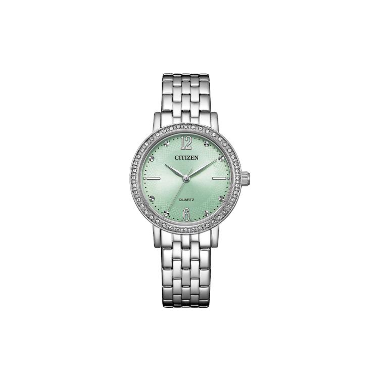 CITIZEN 50m Water Resistant Quartz Movement Stainless Steel Strap Watch Women s Watch Green Dial EL3100-55X Green Dial
