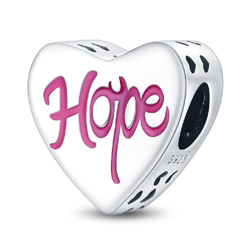 925 Silver Valentine's Day Love Pink Series Beads Suitable For Pan Bracelet Diy Anniversary Jewelry Gift