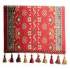 Tassel Edge Table Runner Jacquard Runner, Vintage Floral Elegant Home Decor Accessory with Tassels for Dining Party Scratch Protection