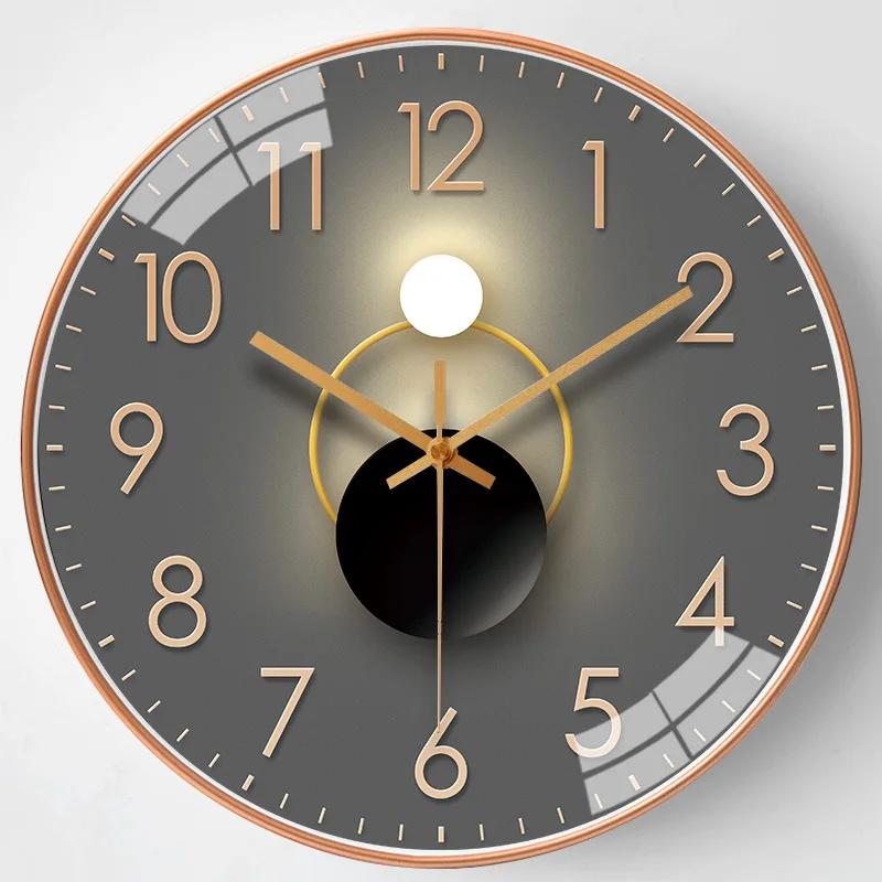 Nordic Style Wall Clock Silent Non-Ticking Battery Operated Wall-mounted Clock Living Room Bedroom Wall Decoratio Study