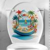 10 Styles Summer Seaside Vacation Wall Stickers Beach Sunset Stickers Toilet Stickers Self Adhesive Waterproof