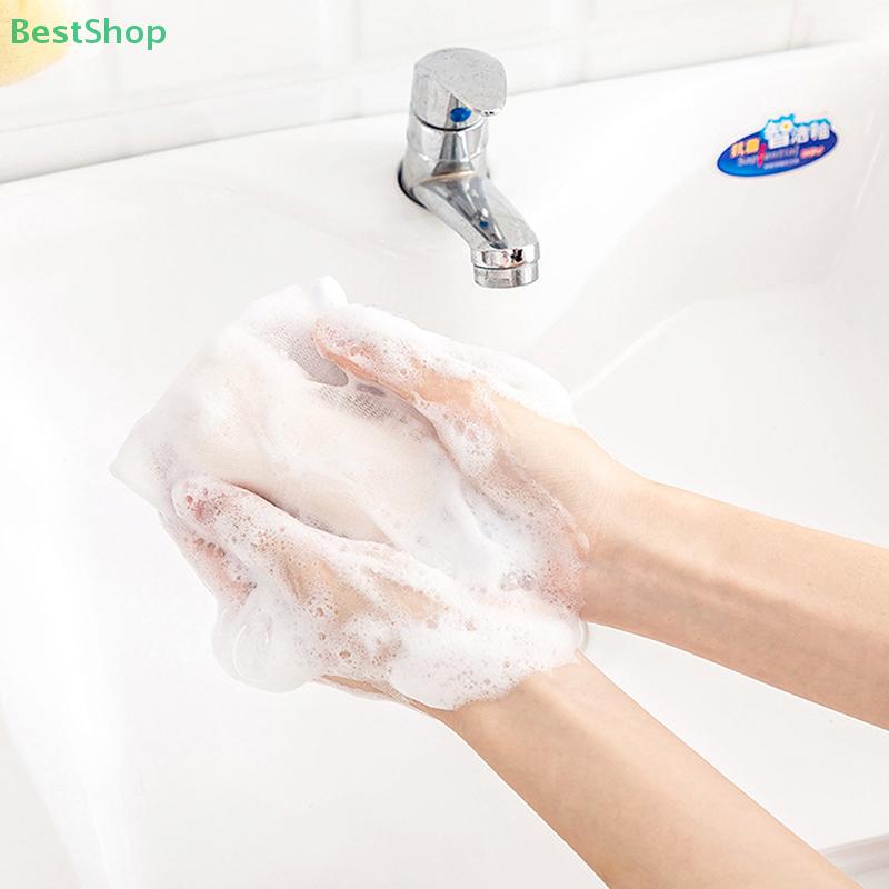 Double-layer Soap Saver Bag Quickly Foam Drawstring Design Non-slip Portable Handmade Soap Foaming Net for Bath Brush Reuse