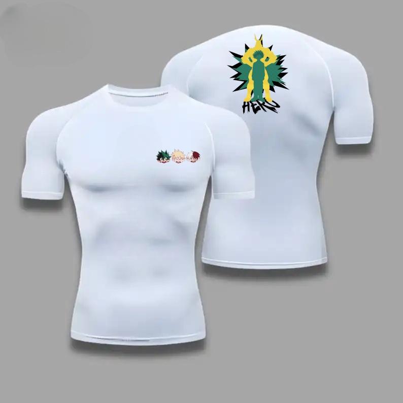 Fitness Sportswear Teenagers Tshirt All Mightmen Graphic Tops Tight Training Clothes Boys Compression Running Basketball Clothes