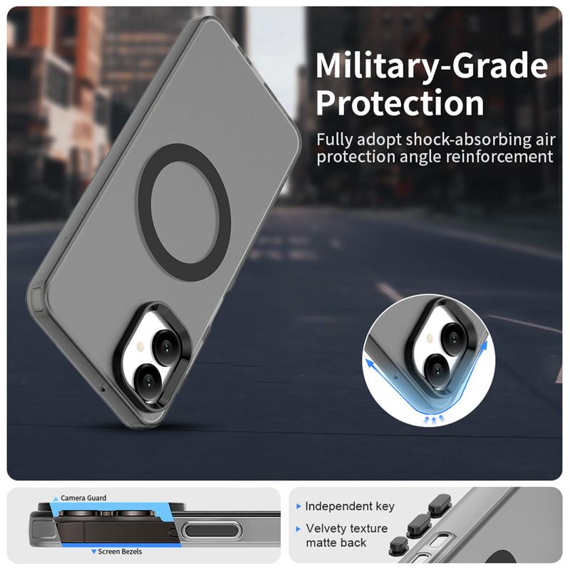 For Samsung Galaxy A06 5G Deksel Magsafe Trådløs Lading Deksel Samsung Galaxy A06 A16 A26 A36 A56 5G Matt TPU Telefondeksel Støtfanger