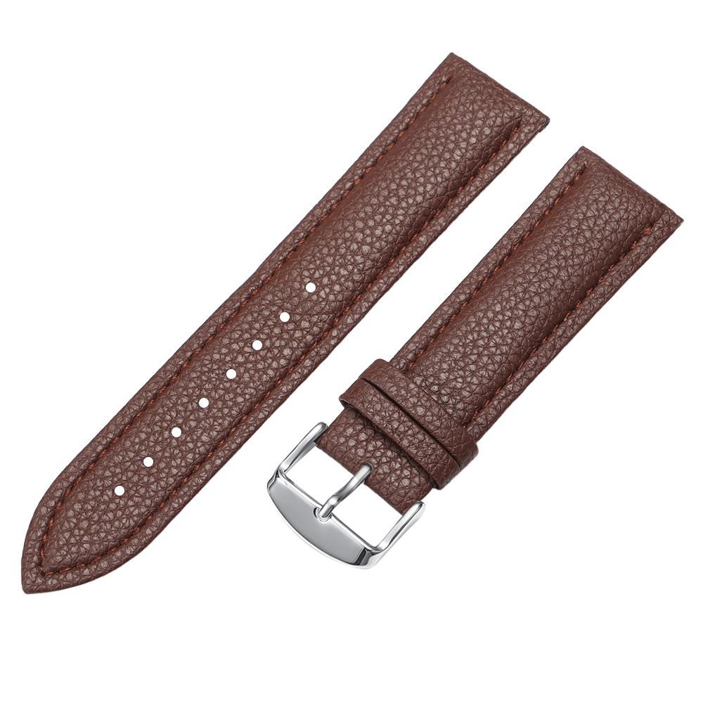 Universal Leather Watch Band 12mm 14mm 16mm 18mm 20mm 22mm Watch Straps Women & Men Thin Smooth Bracelets Soft Comfortable Belt