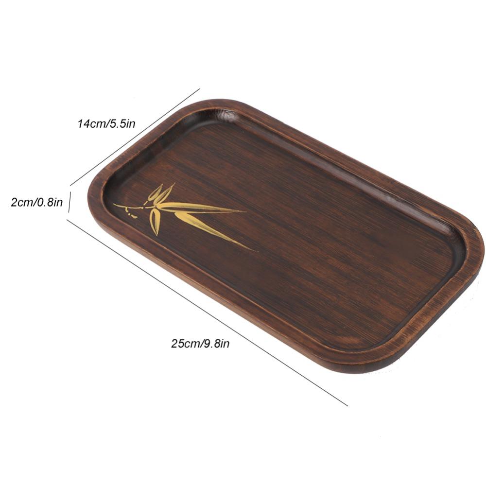 Wood Rectangular Tea Tray Rectangular Shape Snack Platter Bamboo Tea Tray Household Kitchen