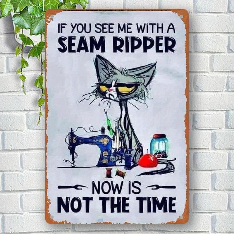 

A Retro Cast Iron Poster Featuring a Cat Measuring X Inches Adds a Humorous Touch to Your Wall Decor ItS Perfect for Bo 20x30cm（7.8x11.8inch）
