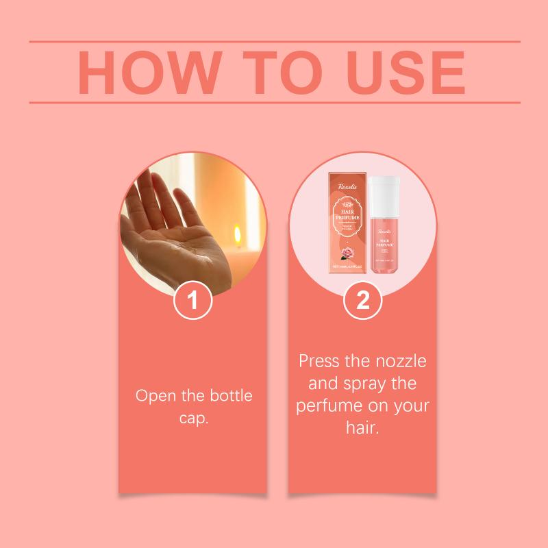 Deep Hydration Hair Perfume Spray for Women Rose Floral Scent Nourishes Hair Suitable for or Parties