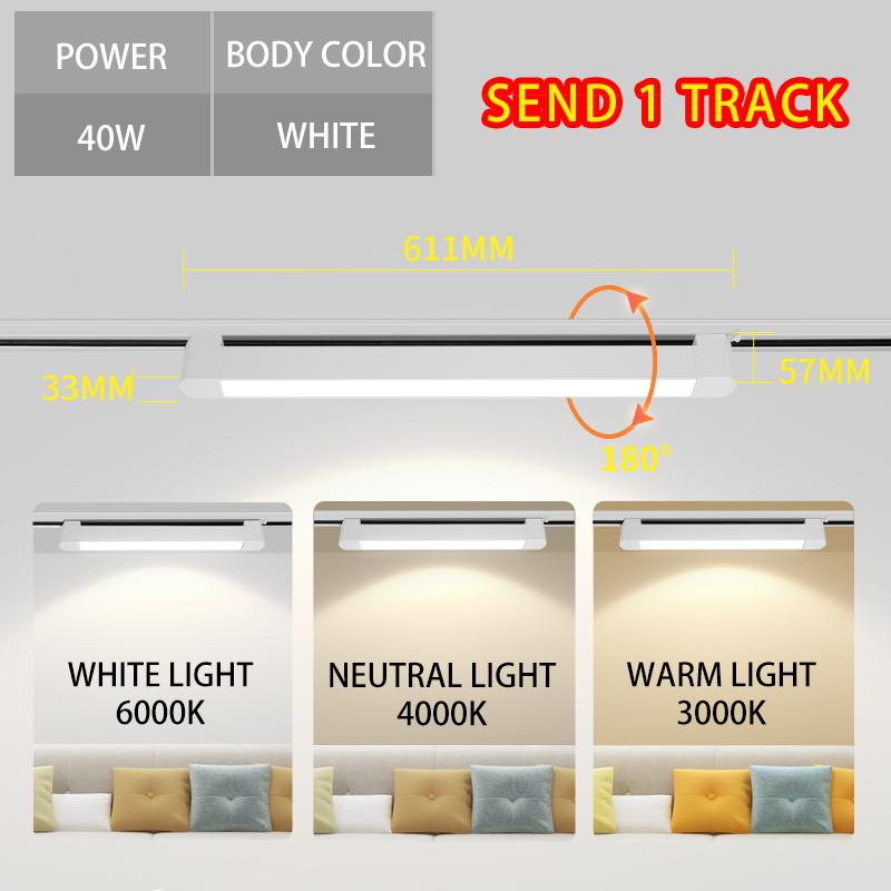 New Track Lights Aluminum Ceiling Track Light Floodlight Lamp 110-220V Light Track Rail  Indoor Life Clothing Store Home Decor