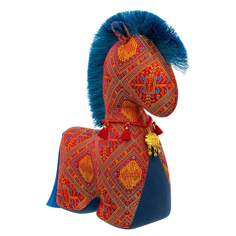 Folk Customs Rich Cloth Horse Doll Year of the Horse Mascot Plush Toy Flower Cloth Zodiac Horse Doll Gift Doll