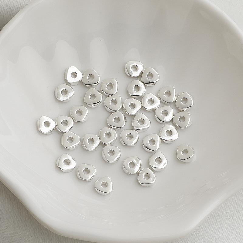 14K Gold-Filled Color-Preserving Triangle Crushed Gold Spacer Beads for Necklace DIY.