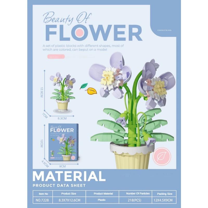 Building Block Flower Potted Plant Ornament Small Size Sunflower Rose Compatible WithBuilding Block Toys for Girl