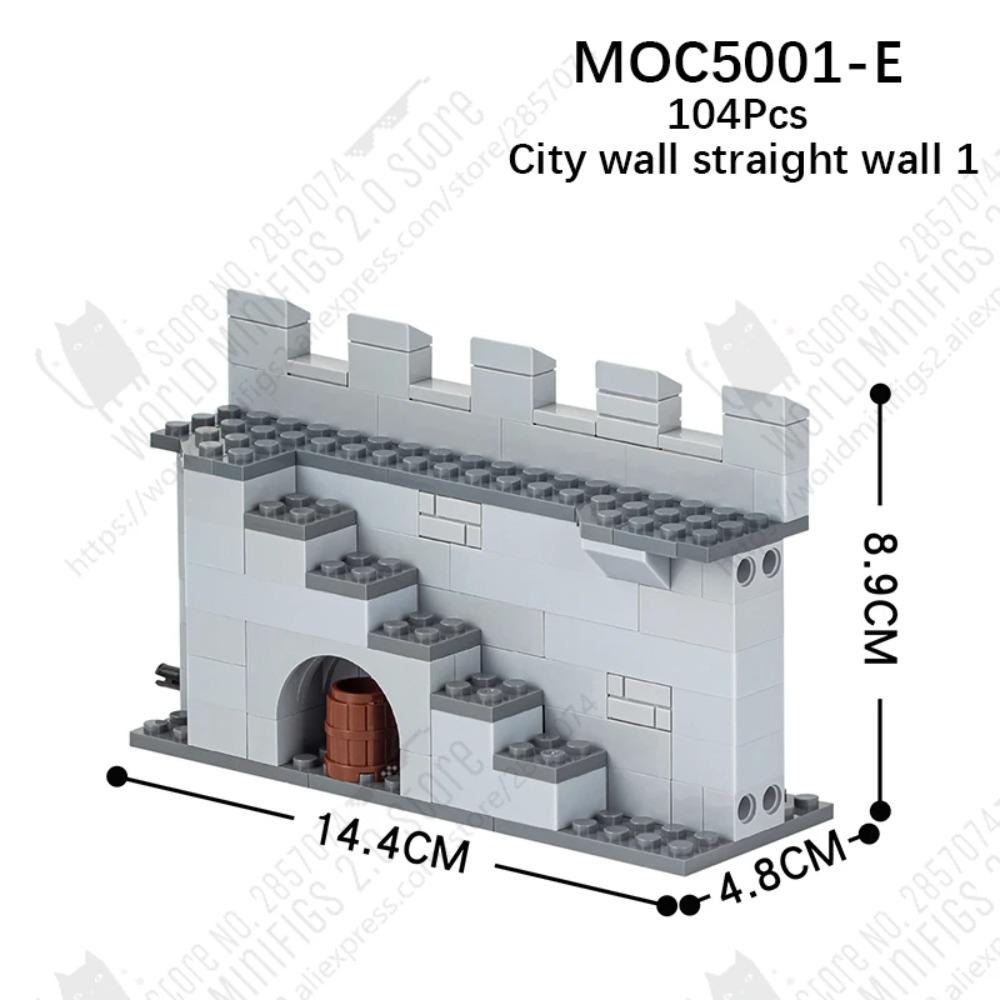 MOOXI MOC Medieval Castle City Wall Tower Architecture Military Building Blocks Adult Set Bricks Assembly Kids Toy Birthday Gift
