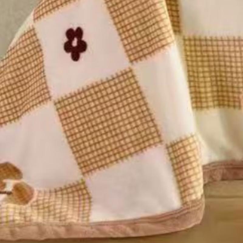 Hongdou Warm Fleece Blanket, Seoul Plaid