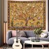 Boho Baum des Lebens Wandteppich, Vintage Blumen Blätter Vögel Pflanze Tier Muster Wandteppiche, Retro Indisch Bohemian Ästhetik Wand