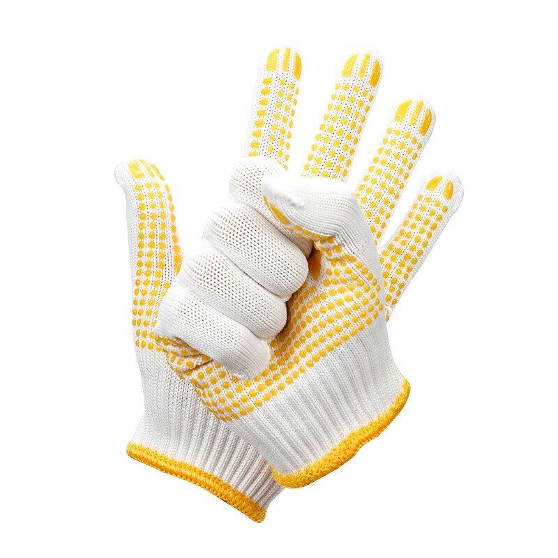 Wear-Resistant Non-Slip Dotted Work Gloves 12 Pairs/Pack