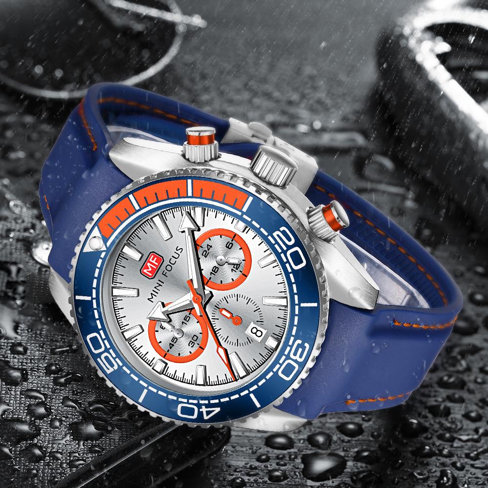Mini Focus Watch Fashion Sports Men'S Watch Waterproof Ratchet Ring Multi-Function Luminous Men'S Watch 0426G