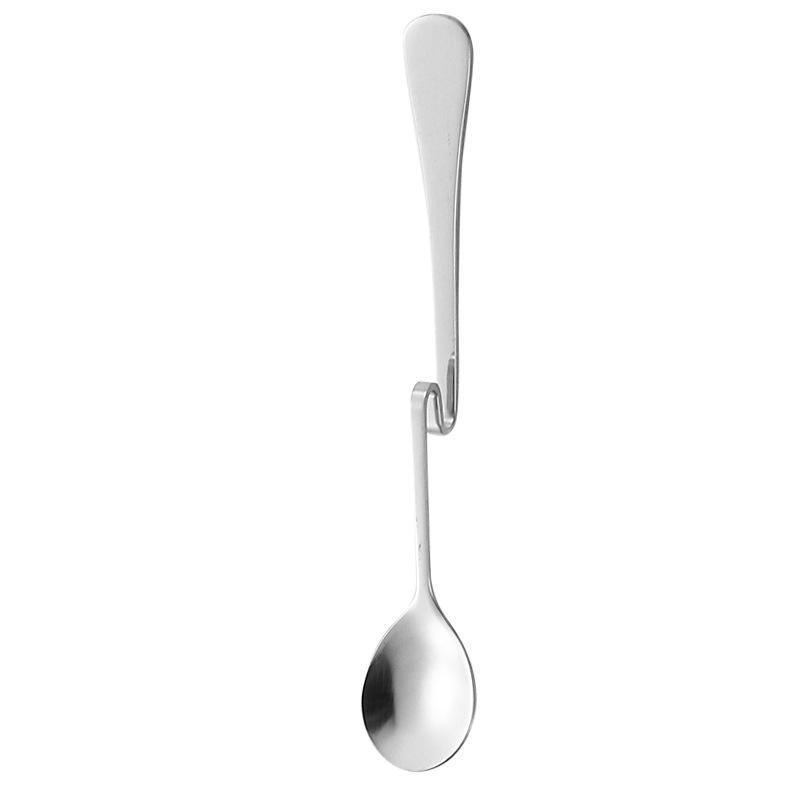 1Pcs Cute Curved Coffee Spoon Teaspoon Unique Condiment Drink Hanging Tea Coffee Dessert Stainless Steel Drink Tableware
