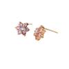 Rhinestone Copper Geometric Flower Earrings - Luxurious, Versatile, and Super Shiny Ear Studs for Women
