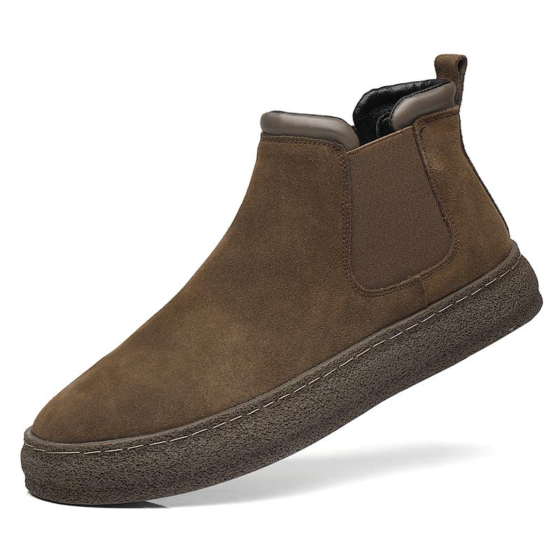 

Повседневная парусиновая обувь в британском стиле, мужские модные ботинки челси, новая обувь в стиле яппи, 2023, вулканизированные кроссовки в стиле панк, ботинки 44 коричневый