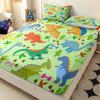 Cartoon Little Dinosaur Pattern Bed Hat Four-Piece Bedding Set Bedroom Dormitory Bedding Decoration