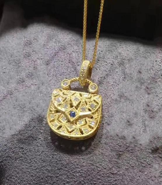 Modeschmuck Offenbare Tasche Damen Anhänger Halskette Temperament Luxus Platte Zirkon Pulloverkette