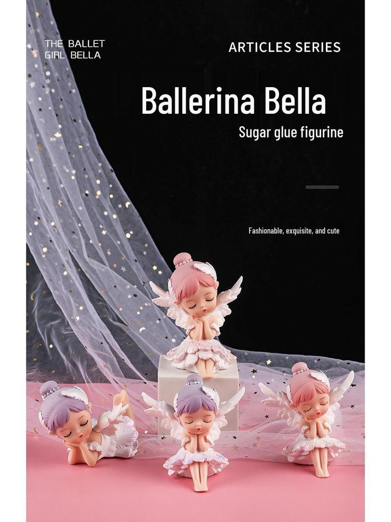 Bella Ballet Girl Figurine - Cute Vinyl Cake Topper & Desktop Decoration for Girls