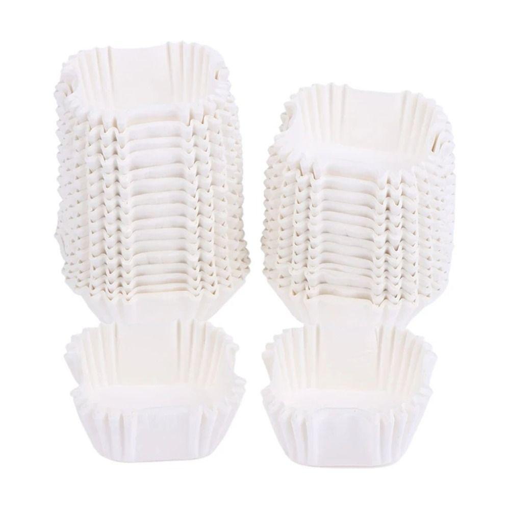 100Pcs Eco-Friendly Paper Square Cupcake Liners Oil Proof Square Muffin Baking Cups Paper Liners Birthday Party