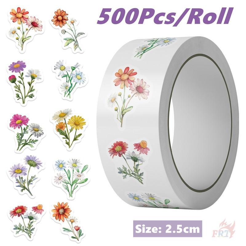 500Pcs/Roll Ins Daisy Bouquets Kids Rewards Stickers - DIY Scrapbooks Album Decor Sealing Label Decals