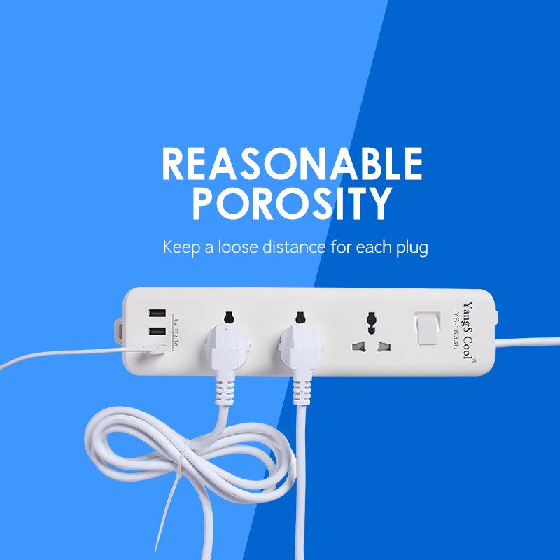 Multi-Standard Power Strip with USB: EU, US, DE, UK, Thai Compatibility