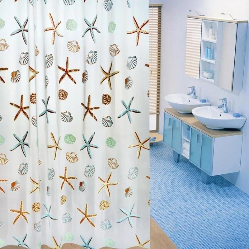 New 180*200Cm Bathroom Curtains Waterproof Shower Curtains With 12Pcs Curtain Hooks Rings Shower Curtain Set