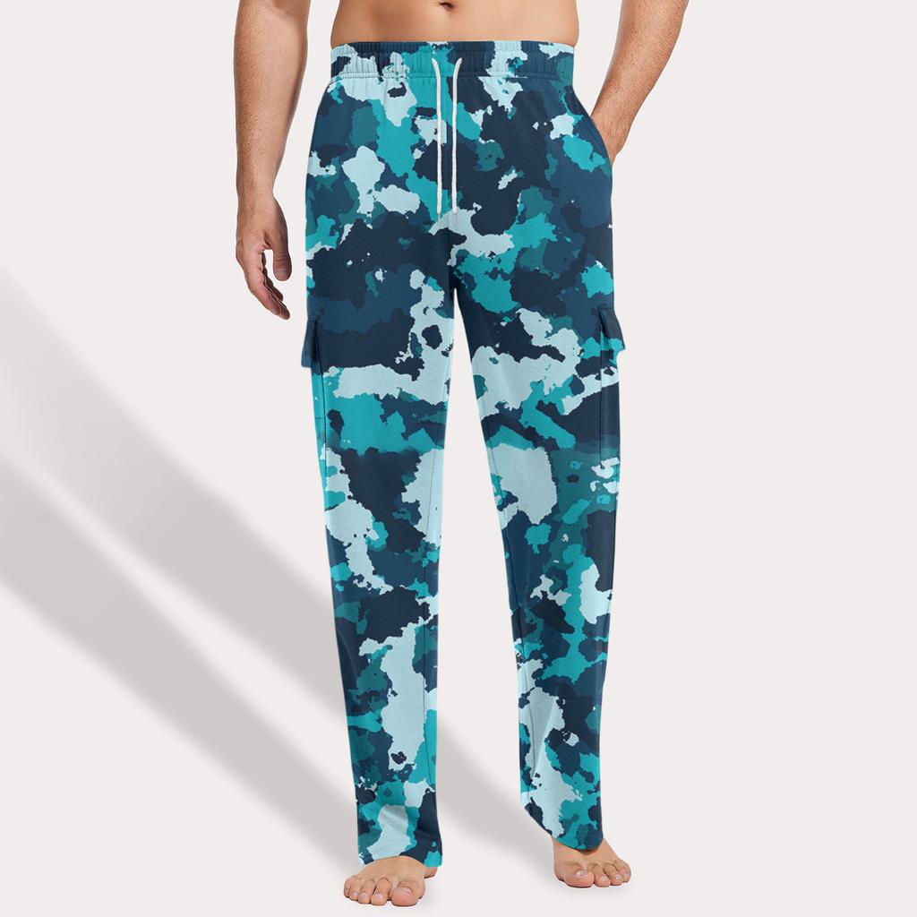 Herren Locker Lässige Mehrfach-Taschen Arbeitshose, Jugendliche Stretch-Taille Kordelzug Hose