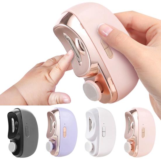 Portable Electric Nail Clipper Kids Adults Seniors Manicure File Fingernail Cutter Polisher Automatic Baby Nail Trimmer with LED Light