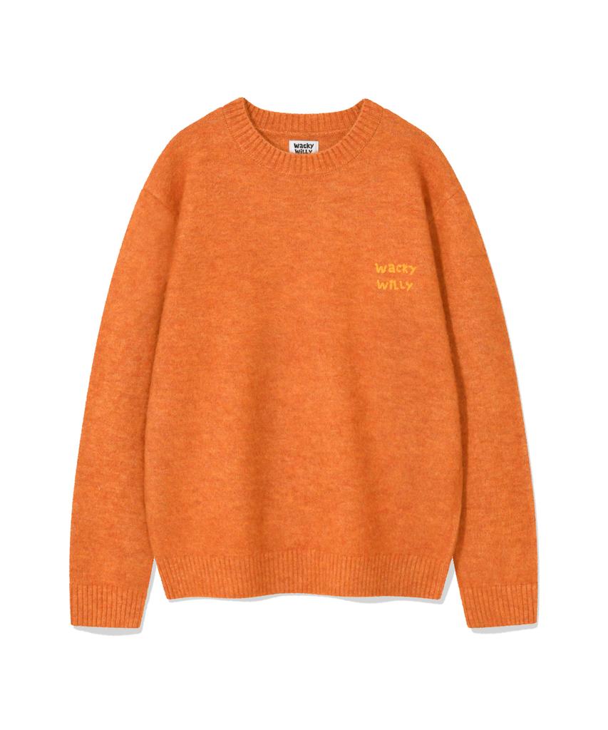 WACKY WILLY Hairy Pullover Knit Orange
