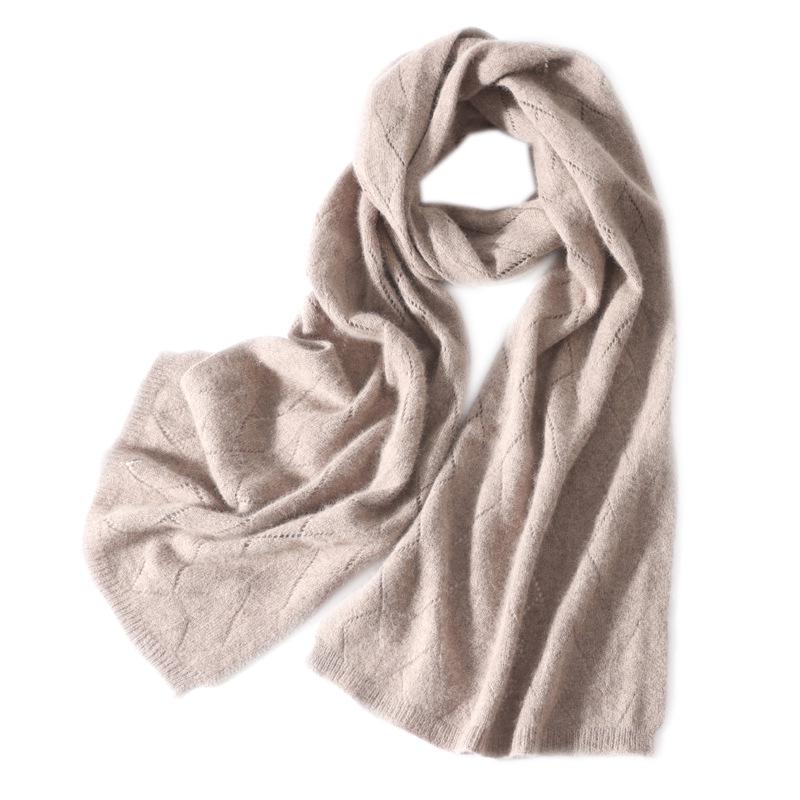 Women's Cashmere Wool Openwork Shawl: Versatile Knit Neck Warmer & Outerwear Cape for Autumn/Winter