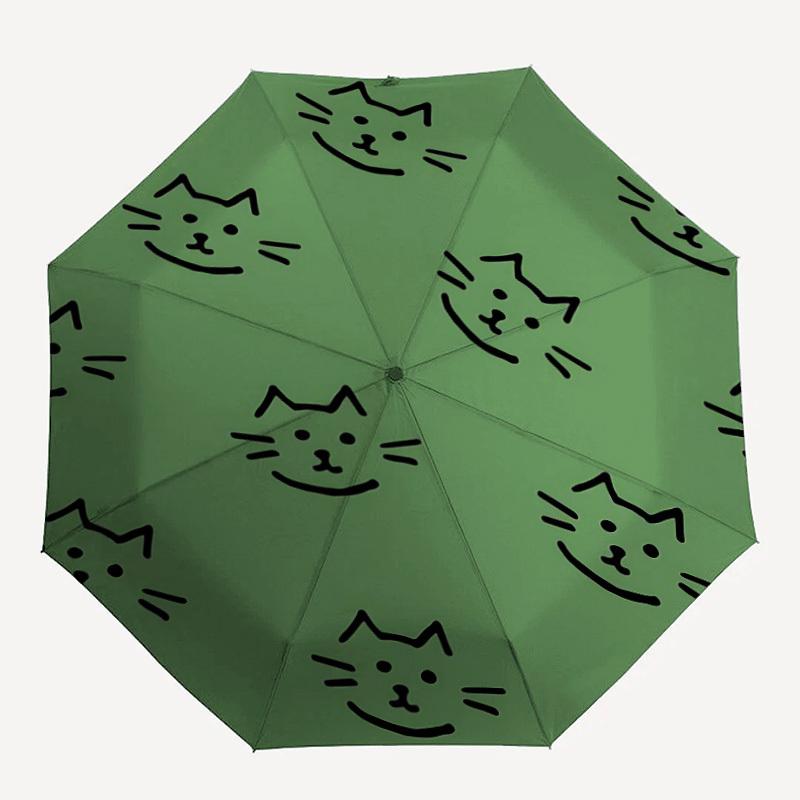1pc Cat Pattern Automatic Open/Close Umbrella with One Touch Button,, Windproof Design   Lightweight Portable Umbrella for Women & Men6106