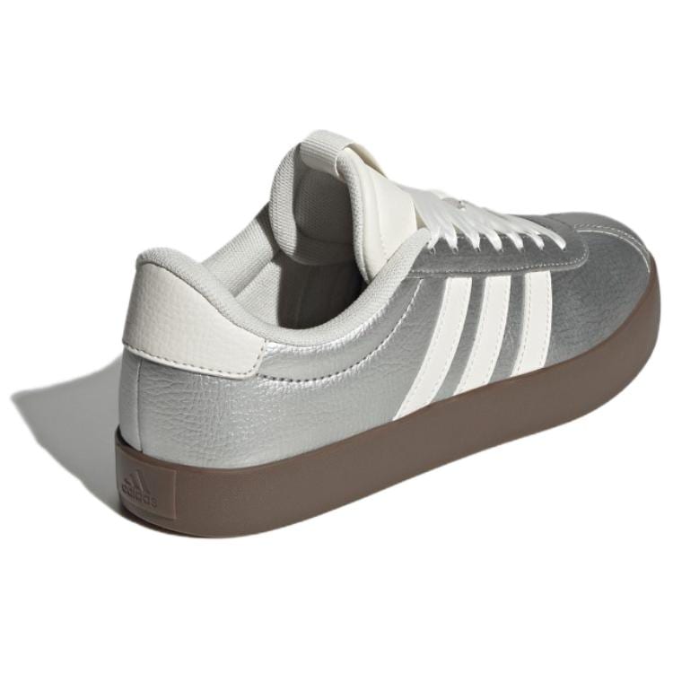 adidas VL COURT 3.0 Low Top German Army Trainers Women's Silver Brown JQ7315
