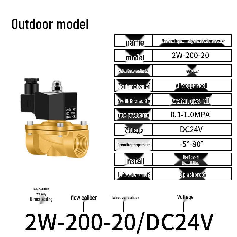 Válvula Solenoide Eléctrica - 1 Pulgada, 4 Puntos, Normalmente Cerrada, 12V/24V/220V Control de Agua y Drenaje