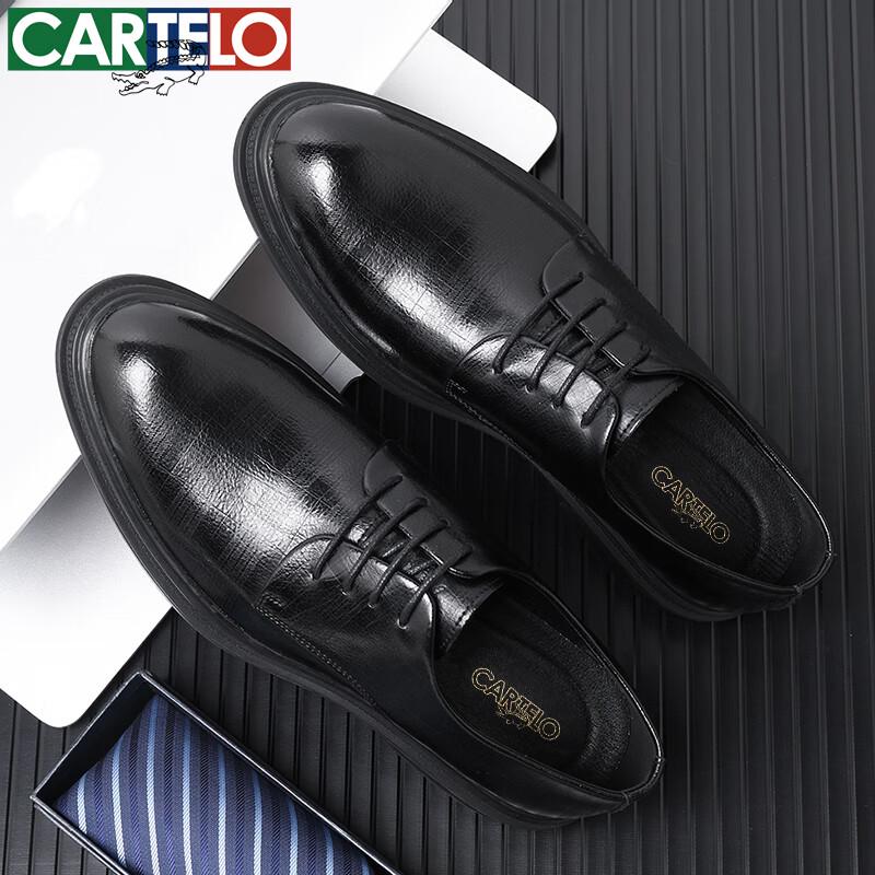 CARTELO Men s Breathable Leather Derby Shoes 43