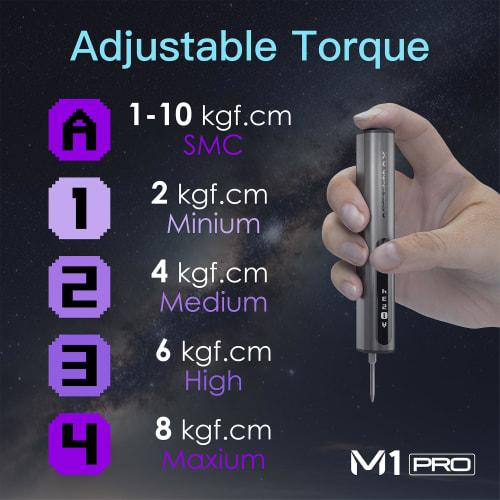 ARROWMAX 7.4V Mini Electric Screwdriver, Precision Electric Screwdriver with 60-in-1 Magnetic Bits, Smart Motion Control, Max 3 N.m, 5 Torque Modes, R