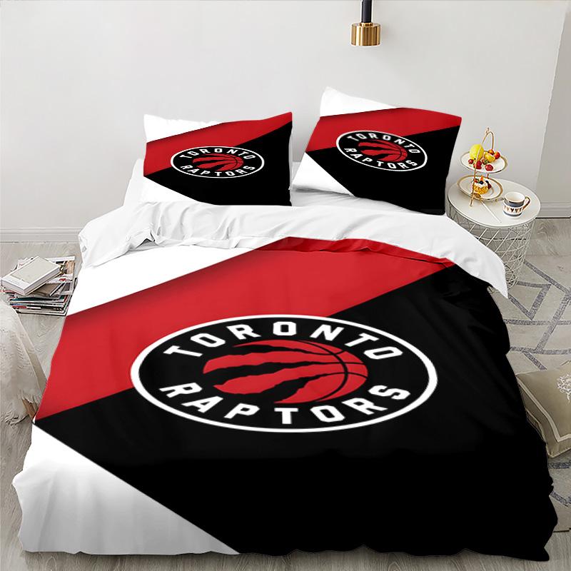 Raptors Basketball Logo Bedding Set 3pcs, High Quality Bedding Set Including 1pc Duvet Cover And 2pcs Pillowcases for Bedroom, Dormitory Gift